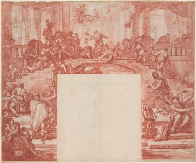Kristus puhdistaa temppelin (Luca Giordanon mukaan) tekijältä Jean Robert Ango after Luca Giordano