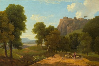 Paimen laumansa kanssa, n. 1820. tekijältä Jean Victor Bertin