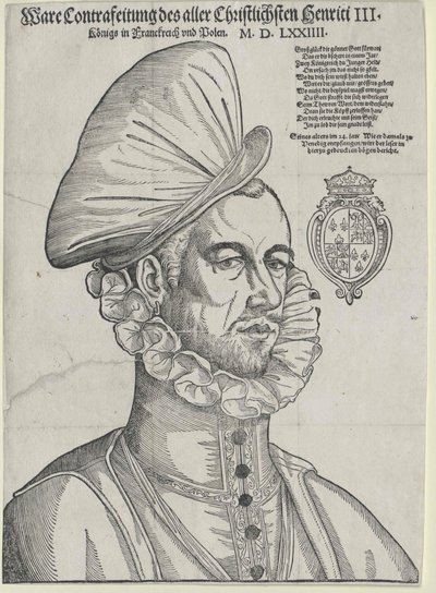 Ranskan kuningas Henrik III (painettu) tekijältä Jean de (after) Court