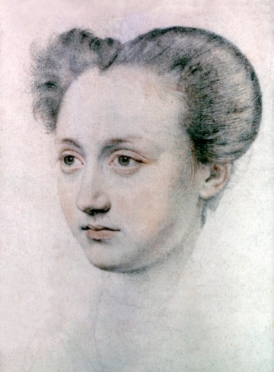 Marie Touchet (1549-1638) Ranskan kuninkaan Charles IX:n rakastajatar, n. 1570 (piirustus) tekijältä Jean de Court
