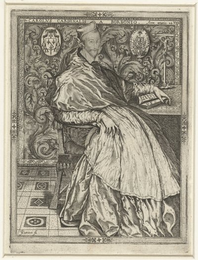 Muotokuva kardinaal Karel van Bourbon Charles Cardinal of Bourbon 28-vuotiaana tekijältä Jean de Gourmont (I)