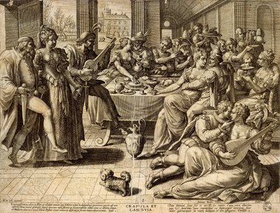 Illallinen Jan Sadeler I (1550-1600), kaiverrus tekijältä Jean or Johann Sadeler