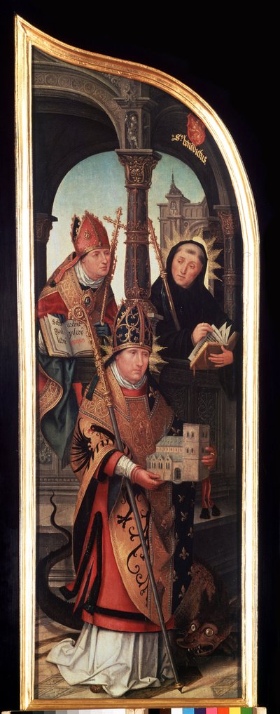 Ilmoituksen (The Annunciation) -triptyykin vasen paneeli. Jean Bellegambe vanhemman (1470-1534) maalaus puulle Mitat 103 x 33 cm Pietari, Eremitaaši tekijältä Jean the Elder Bellegambe