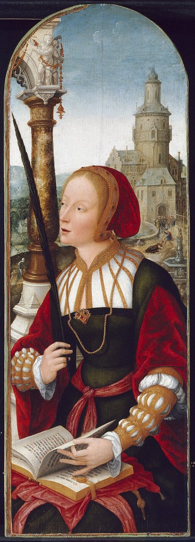 Pyhä Barbara, noin 1520 tekijältä Jean the Elder Bellegambe