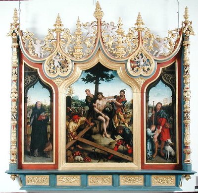 Kristuksen triptyykki teloijien kanssa, n. 1530-32 tekijältä Jean the Elder Bellegambe