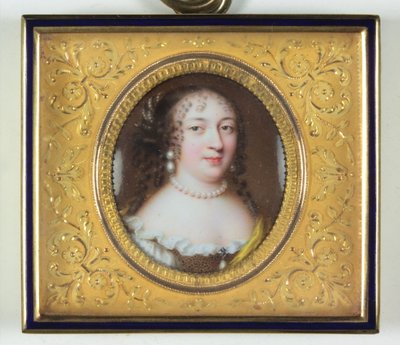 Nainen nimeltä Madame de Louvois (emali) tekijältä Jean the Elder Petitot
