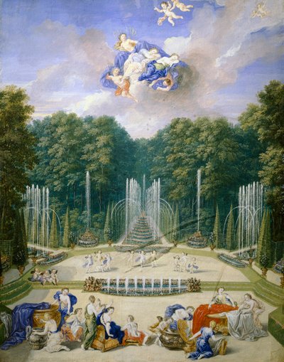 Ranska, Versailles, Vesileikit puutarhoissa, Jean Cotelle tekijältä Jean the Younger Cotelle