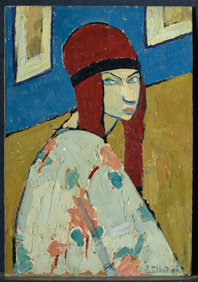 Omakuva, n. 1917 (öljy pahville) tekijältä Jeanne Hébuterne