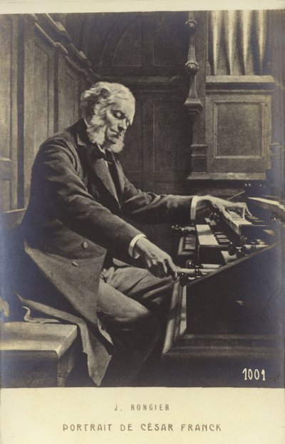 Cesar Franck, belgialaissyntyinen säveltäjä, pianisti, urkuri ja musiikinopettaja, joka työskenteli Pariisissa aikuisikänsä aikana (1822-1890) tekijältä Jeanne Rongier