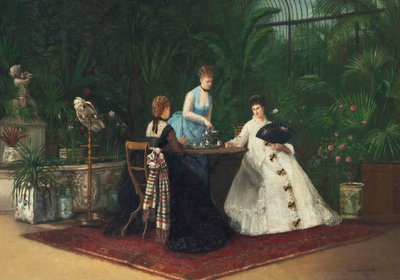 Teetä viherhuoneessa, 1893. tekijältä Jeanne Samson