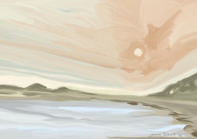 Rauhallinen auringonlasku rannalla tekijältä Jenna Alheit