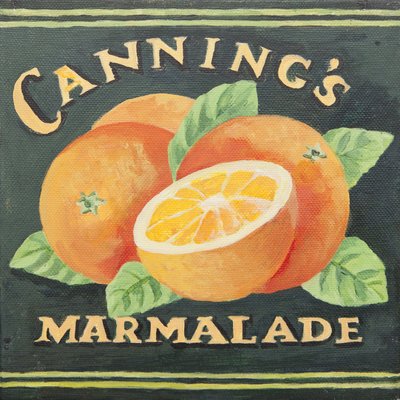 Cannings marmeladipurkin etiketti (akryyli) tekijältä Jennifer Abbott