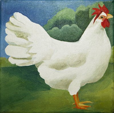 Kukko, 2013 (akryyli kankaalle) tekijältä Jennifer Abbott