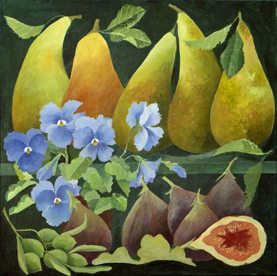 Mixed fruit, 2013 (akryyli kankaalle) tekijältä Jennifer Abbott