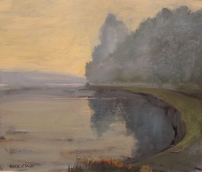 Batson Creek Salcombe, varhain aamulla, öljy kankaalle, 2016 tekijältä Jennifer Wright
