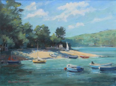 Fishermans Cove Salcombe , öljy laudalle , 2016 tekijältä Jennifer Wright