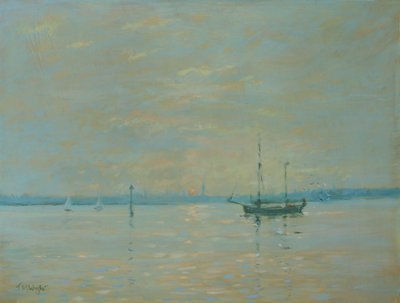 Southamptonin veden auringonlasku (öljy kankaalle) tekijältä Jennifer Wright