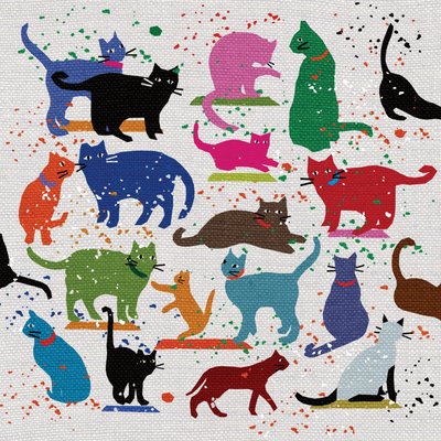 Cat Love, 2022 (sekoitettu media) tekijältä Jenny Frean
