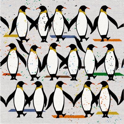 Dancing Penguins, 2022 (sekoitettu media) tekijältä Jenny Frean