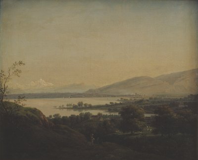 Näkymä Leman-järven yli kohti Mont Blancia ja Geneveä tekijältä Jens Juel
