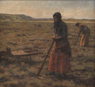 Naiset pilkkoo kanervaa tekijältä Jens Vige