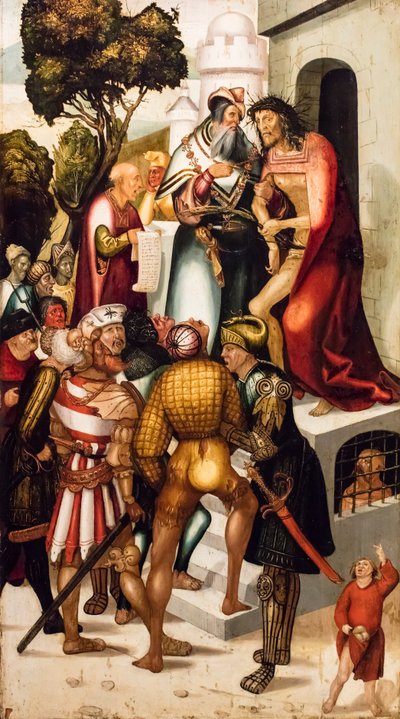 Ecce Homo, noin 1515 (tempera ja öljy havupuulle) tekijältä Jerg Ratgeb