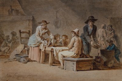 Talonpoikaperhe sisätiloissa tekijältä Jerome Preudhomme