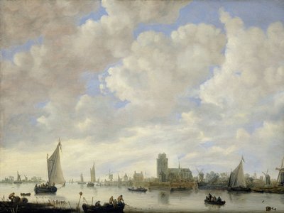 Näkymä Merwedelle Dordrechtin edustalla tekijältä Jeronymus van Diest (II) (attributed to)