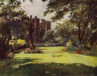 Lambeth, Palace from the Gardens (väri litho) tekijältä Jessie MacGregor