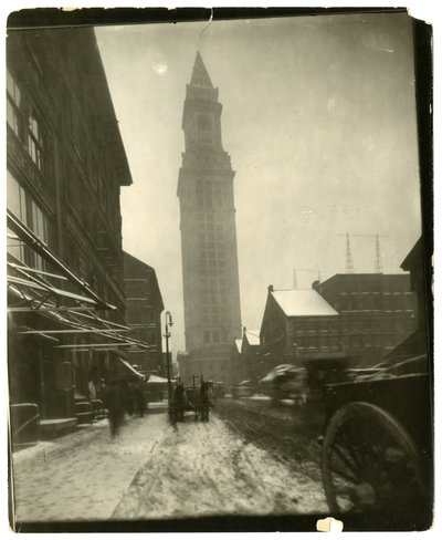 Custom House, Boston, USA, n. 1902-1910 (gelatiinihopea valokuva) tekijältä Jessie Tarbox Beals