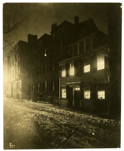 Pinckney Street, Boston, Mass, USA, n. 1902-10 (gelatiinihopeakuva) tekijältä Jessie Tarbox Beals