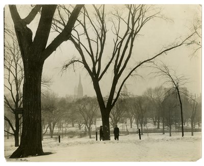The Common, Boston, USA, n. 1902-1910 (gelatiinihopea valokuva) tekijältä Jessie Tarbox Beals