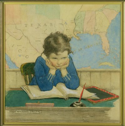Kansikuva Good Housekeeping -lehden lokakuussa 1928 (akvarelli ja puuhiili paperille) tekijältä Jessie Willcox Smith