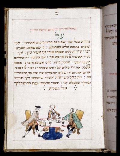 Rukouskirja (12,7 x 8,8 cm) Bambeg 1773. Neon (New Moon Day) rukouksen lopussa - Juutalainen museo Baselissa, Sveitsissä. tekijältä Jewish School