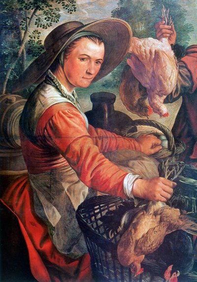 Marketilla, yksityiskohta, c1550-1537 tekijältä Joachim Beuckelaer
