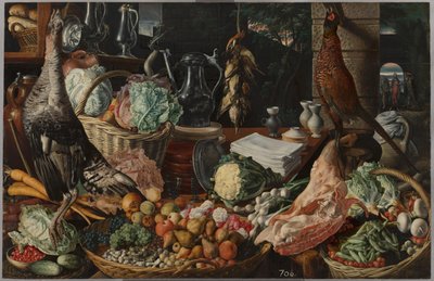 Keittiökohtaus Kristuksen kanssa Emmauksessa tekijältä Joachim Beuckelaer
