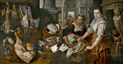 Espanjaksi:  Maria: Cristo en casa de Marta y María Kristus Martan ja Marian luona. tekijältä Joachim Beuckelaer
