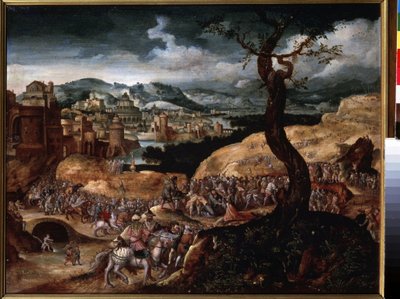 ""Kristuksen kärsimys"" (Kristuksen kärsimys) Nousu Golgatalle. Joachim Patinier (tai Patiner tai Patinir) maalaus (noin 1480-1524) 1500-luvun Pushkin-museo, Moskova tekijältä Joachim Patinir