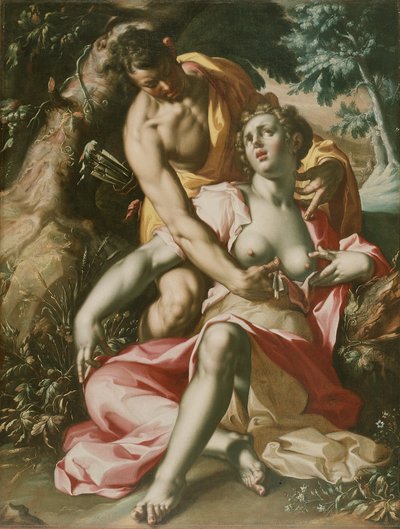 Kefalus ja Procris (Procriksen kuolema), noin 1595-1600 (öljy kankaalle). tekijältä Joachim Wtewael or Utewael or Wyewael