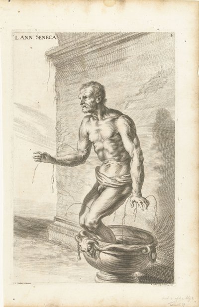 Seneca, kaiverrus Richard Collin tekijältä Joachim von (after) Sandrart
