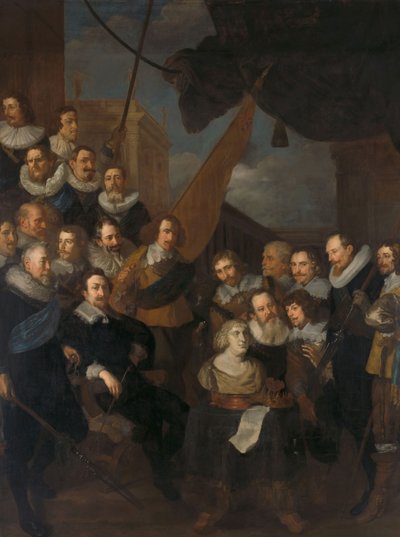 Amsterdamin piirikunnan XIX kansalaiskaarti kapteeni Cornelis Bickerin ja luutnantti Frederick van Banchemin johdolla, valmiina Marie de" Medicin, 1640, vastaanottoon syyskuussa 1638. tekijältä Joachim von Sandrart