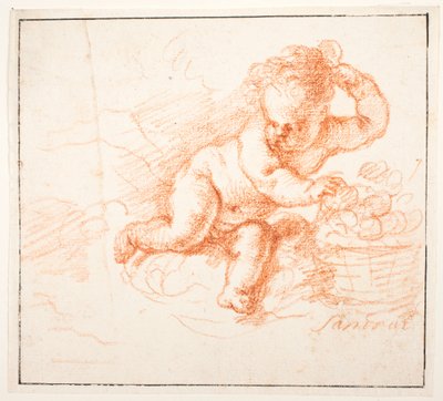 Putti kerää hedelmiä tekijältä Joachim von Sandrart