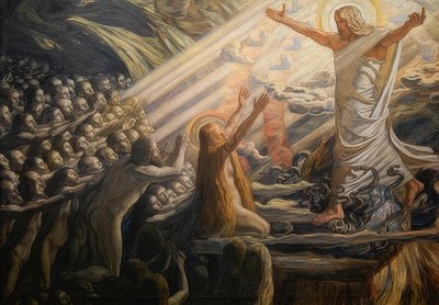 Kristuksen laskeutuminen kuolleiden valtakuntaan. 1891-94 tekijältä Joakim Frederik Skovgaard