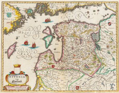 Liivinmaan kartta, Vulgo Lyefland, Atlas Maior tekijältä Joan Blaeu