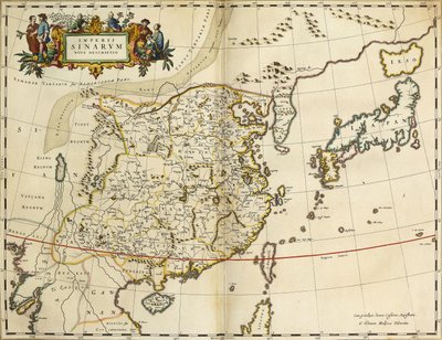 Kiinan kartta, "Atlas Cosmographia Blaviana", 1662 tekijältä Joan Blaeu