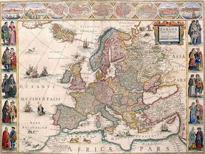 Euroopan kartta Blaeun atlaksesta tekijältä Joan Blaeu