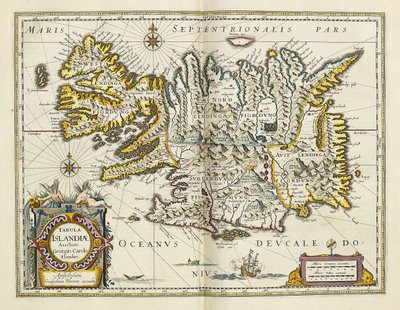 Islannin kartta, "Atlas Cosmographia Blaviana", 1662 tekijältä Joan Blaeu