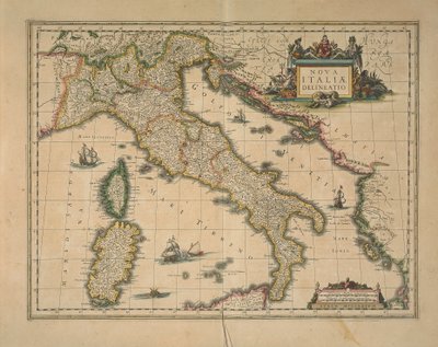 Italian kartta, kirjoittanut Joan Blaeu tekijältä Joan Blaeu