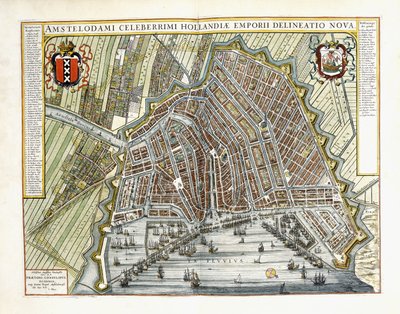 Kaava ja näkymä Hollannin ja Alankomaiden kaupungeista ja rakennuksista, 1649 tekijältä Joan Blaeu