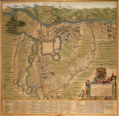 Torinon piiritys vuonna 1639, Joan Blaeun värikaiverrus Theatre Sabaudiaesta, painettu Italiassa tekijältä Joan Blaeu